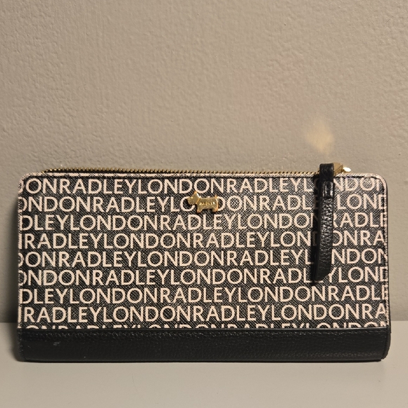 RADLEY LONDON Black & Cream Signature Wallet EUC - Picture 1 of 13